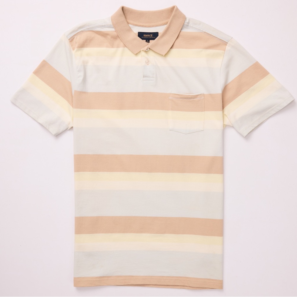 Roark Sunda Striped Polo Shirt Large
